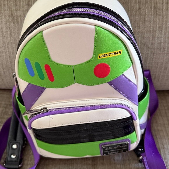 Disney Loury Buzz Lightyear Backpack - Green, Purple, White apx 12 by 8 main image 10
